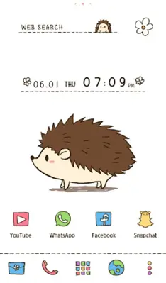 Cute Hedgehog Theme android App screenshot 3